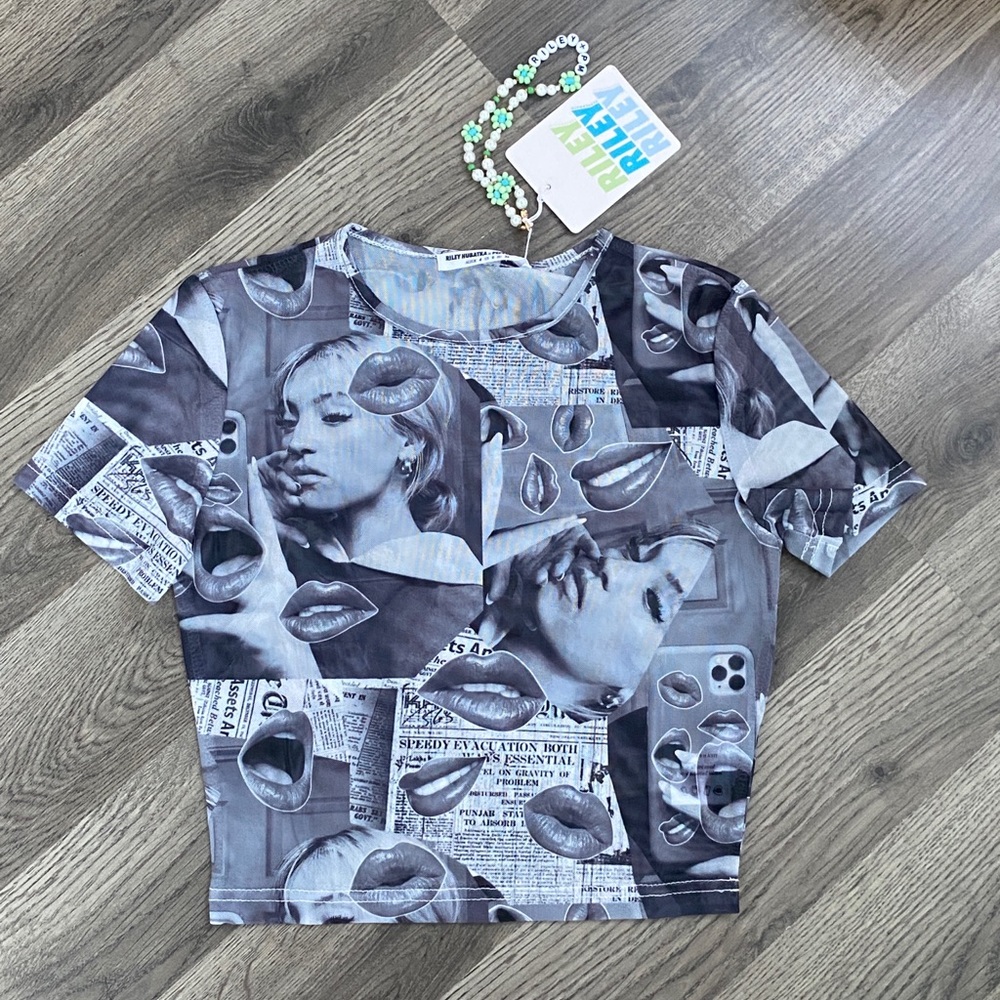 Peppermayo Mesh Baby Tee US 0 - Riley Hubatka Collab